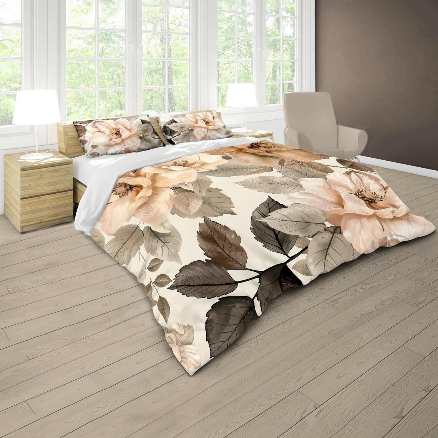 Elegant Romantic Florals Duvet Cover Set by Wikus Schalkwyk