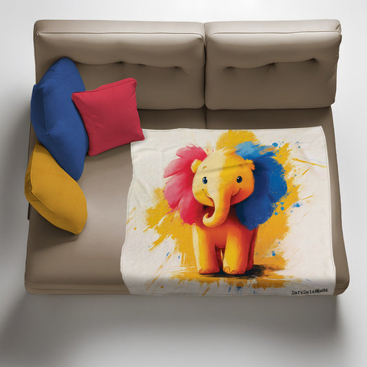 Elephant Light Weight Fleece Blanket by Wikus Schalkwyk