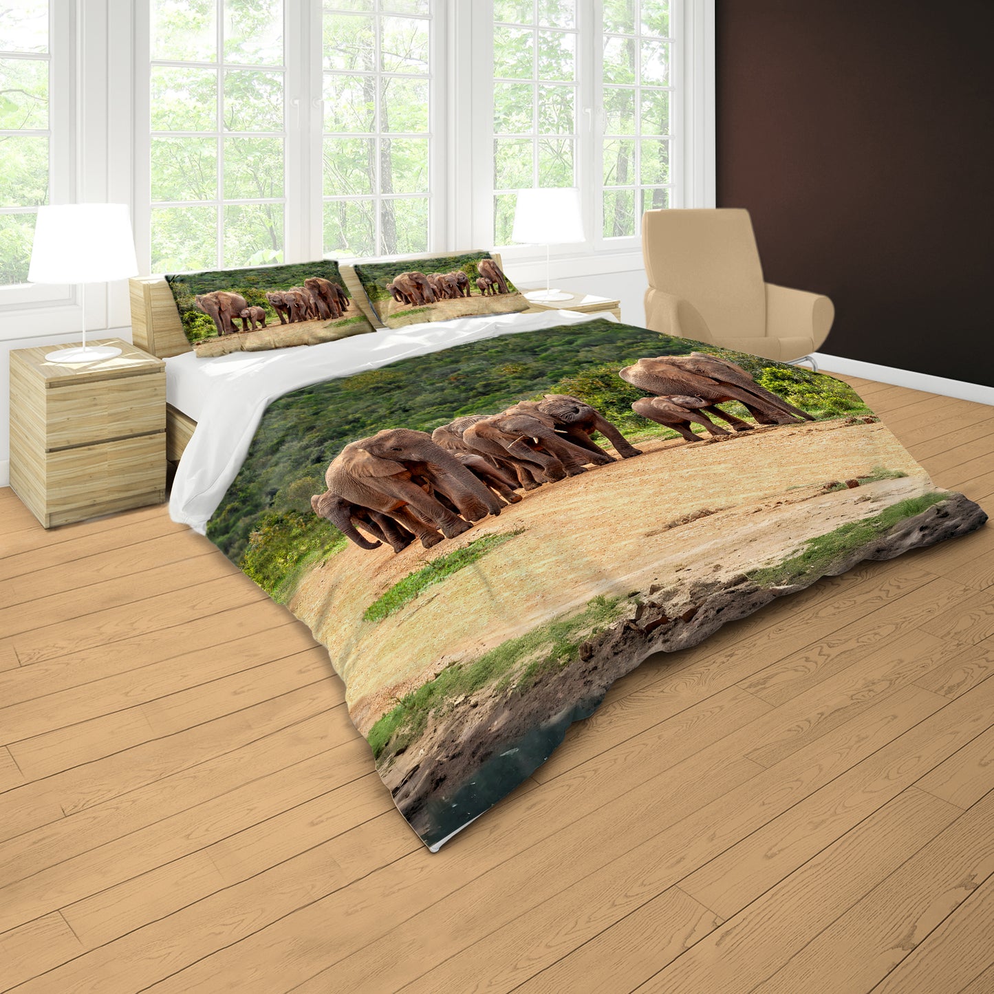 Elephant Family Duvet Cover Set by Annette Heymans