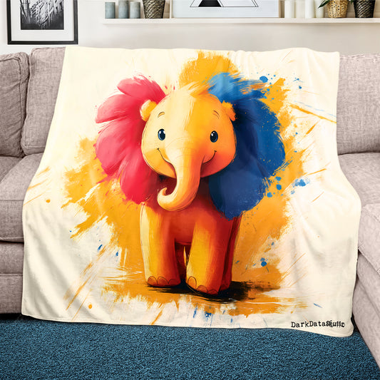 Elephant Light Weight Fleece Blanket by Wikus Schalkwyk