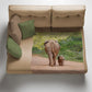 Elephant Mom And Calf Walking Away Light Weight Fleece Blanket by Fanie Heymans