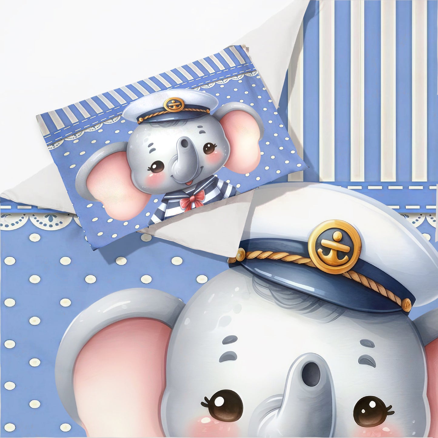 Elephant Sailor Cot Set
