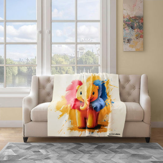 Elephant Light Weight Fleece Blanket by Wikus Schalkwyk