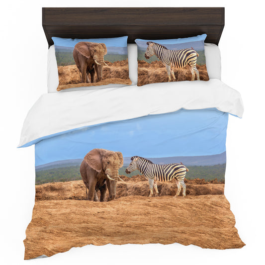 Elephant and Zebra Duvet Cover Set by Fanie Heymans