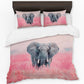 Elephant in Rosegrass Duvet Cover Set