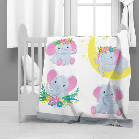 Elephant Friends Minky Blanket