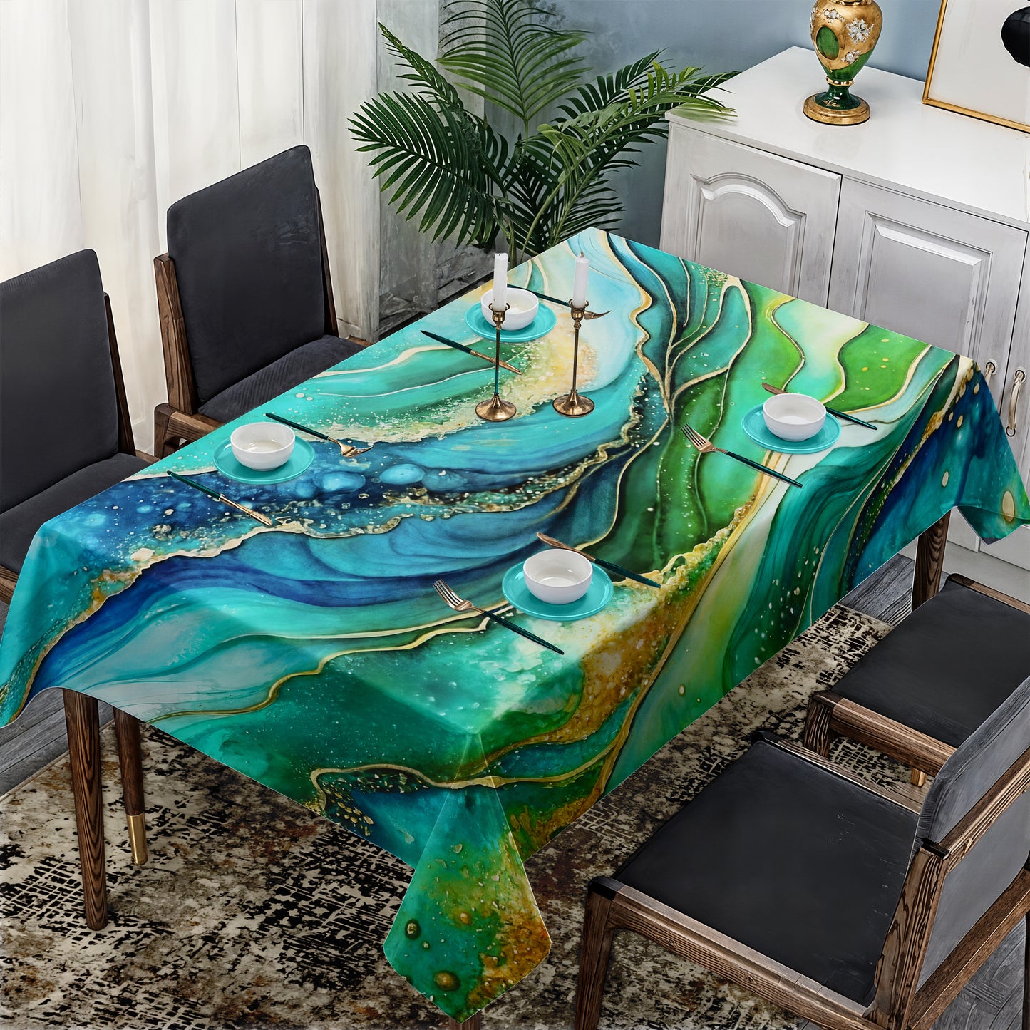 Elven Marble Rectangle Tablecloth