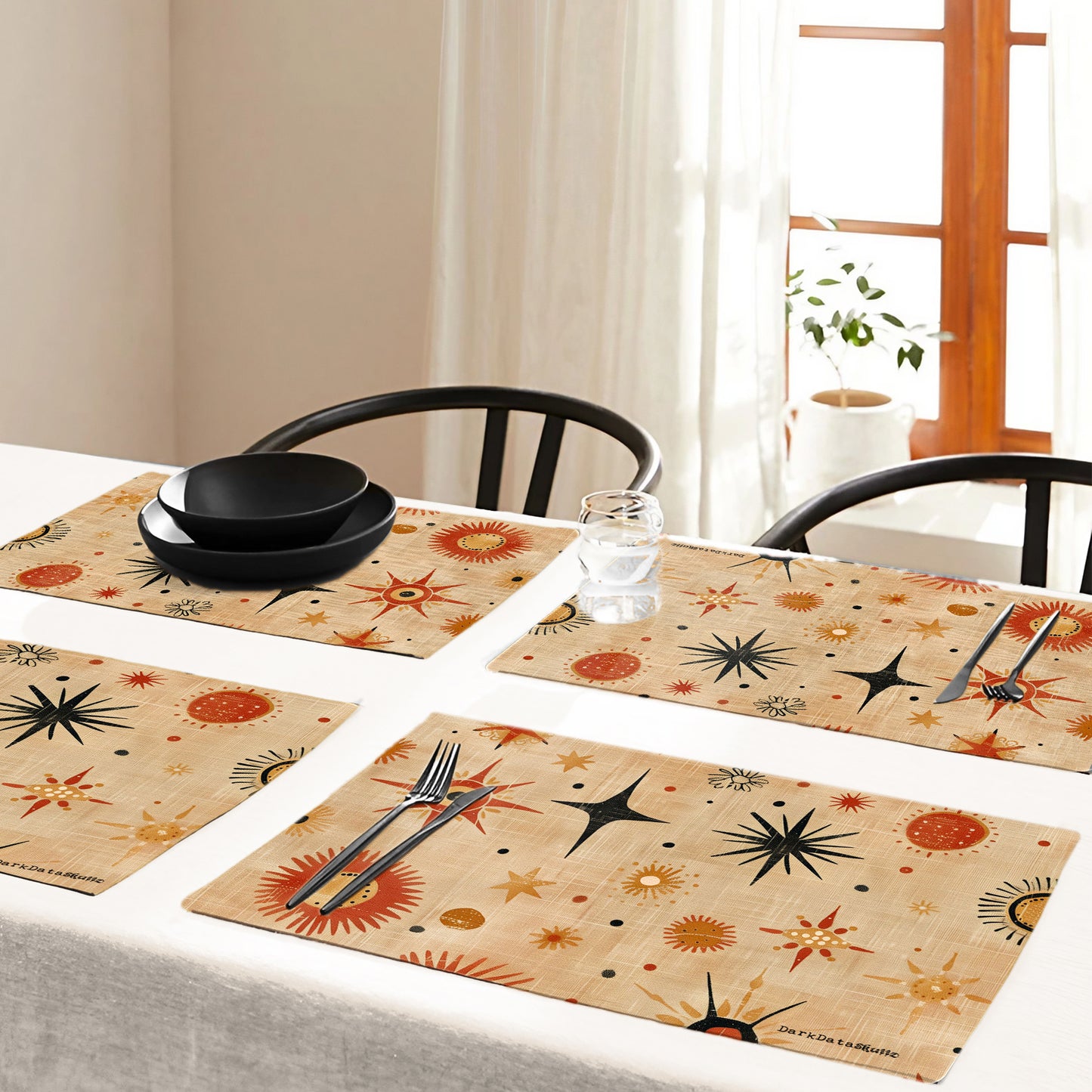 Ember Burst Solar Bloom Placemats by Wikus Schalkwyk