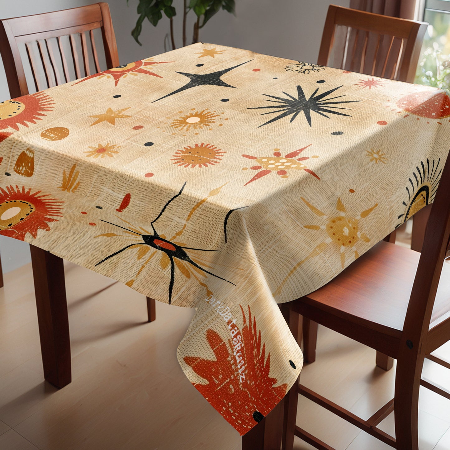 Ember Burst Solar Bloom Square Tablecloth by Wikus Schalkwyk