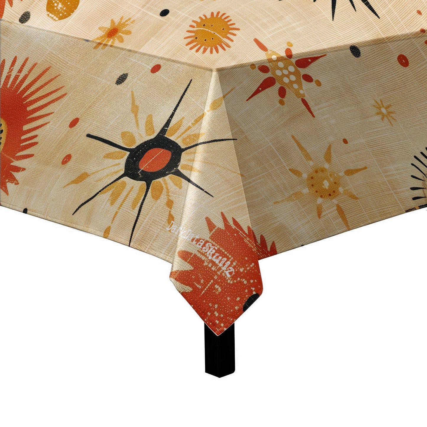 Ember Burst Solar Bloom Square Tablecloth by Wikus Schalkwyk