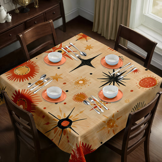 Ember Burst Solar Bloom Square Tablecloth by Wikus Schalkwyk