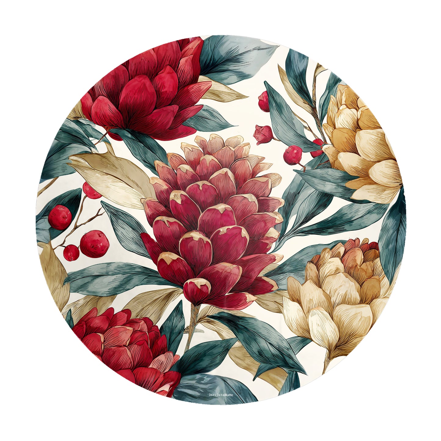 Ember Petal Bloom Round Tablecloth by Wikus Schalkwyk