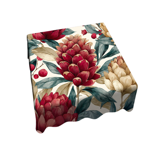 Ember Petal Bloom Square Tablecloth by Wikus Schalkwyk