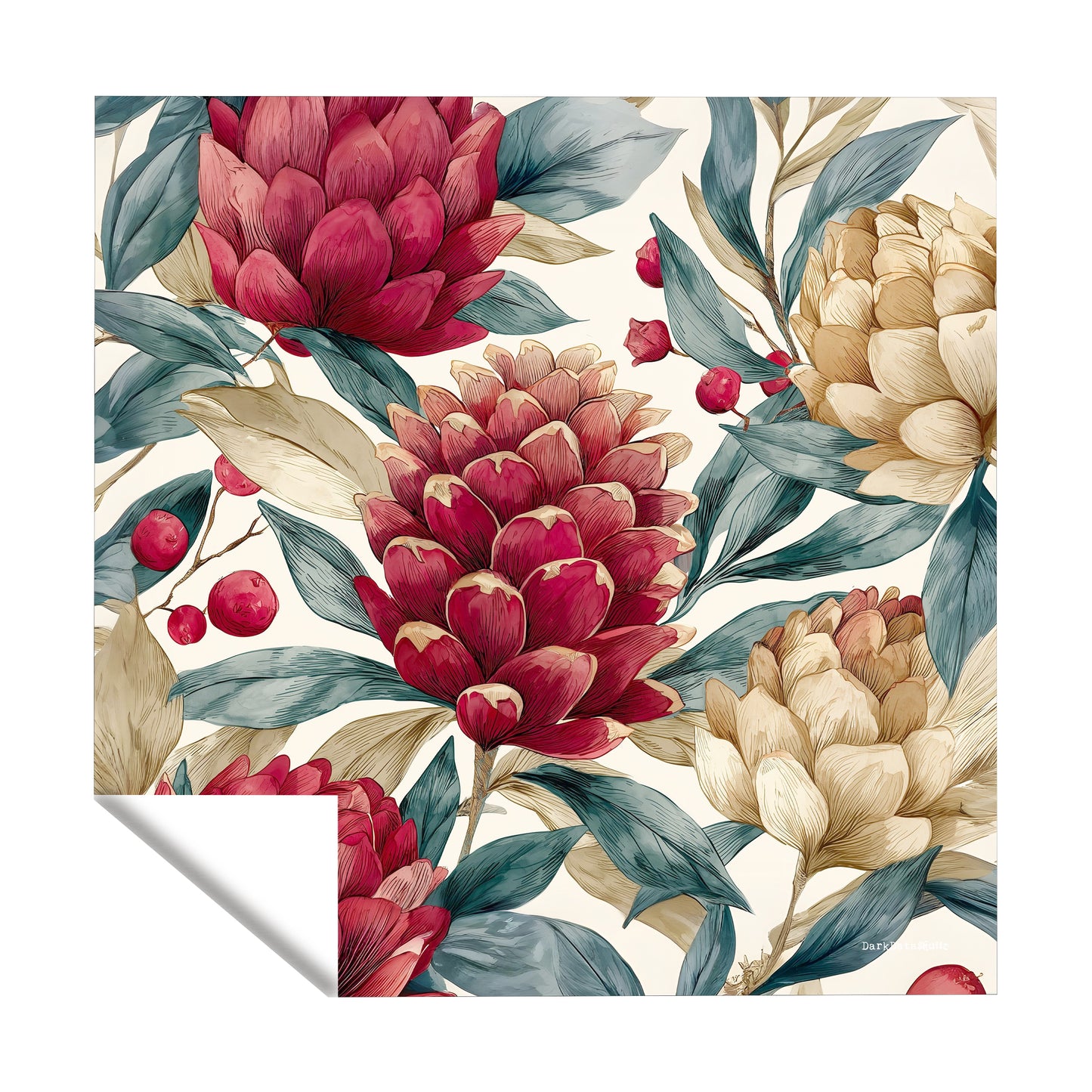 Ember Petal Bloom Square Tablecloth by Wikus Schalkwyk