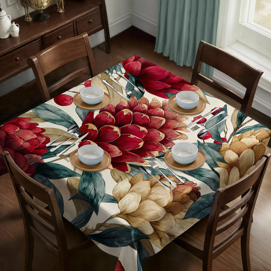Ember Petal Bloom Square Tablecloth by Wikus Schalkwyk