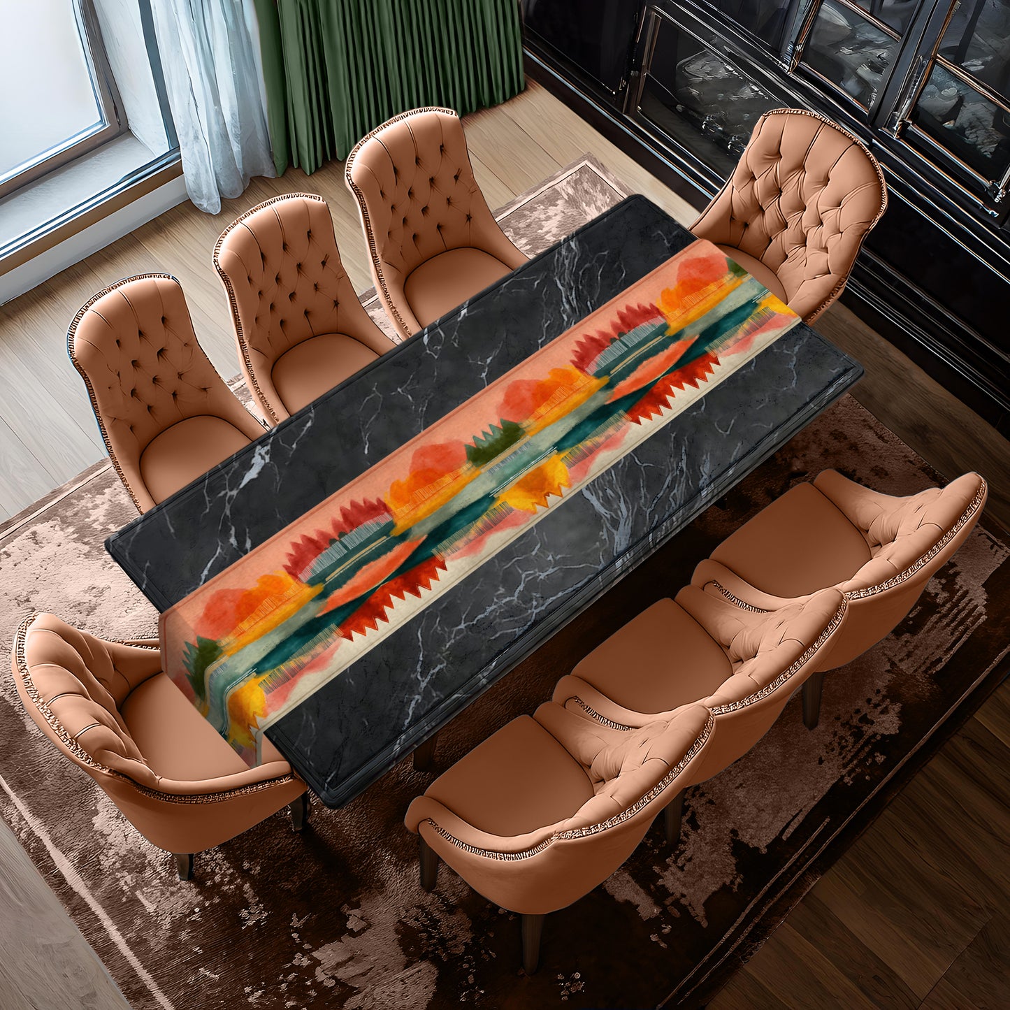 Ember Peaks Horizon Table Runner by Wikus Schalkwyk