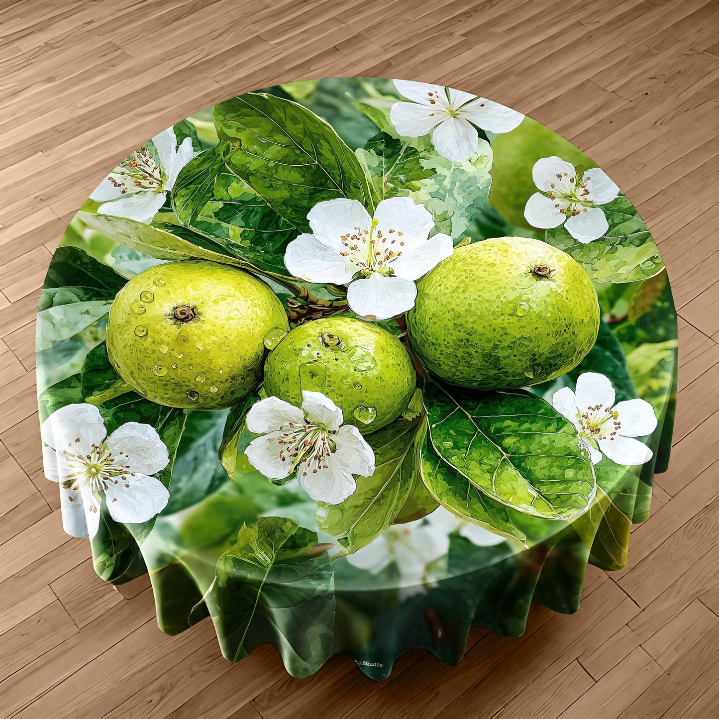 Emerald Bloom Round Tablecloth by Wikus Schalkwyk