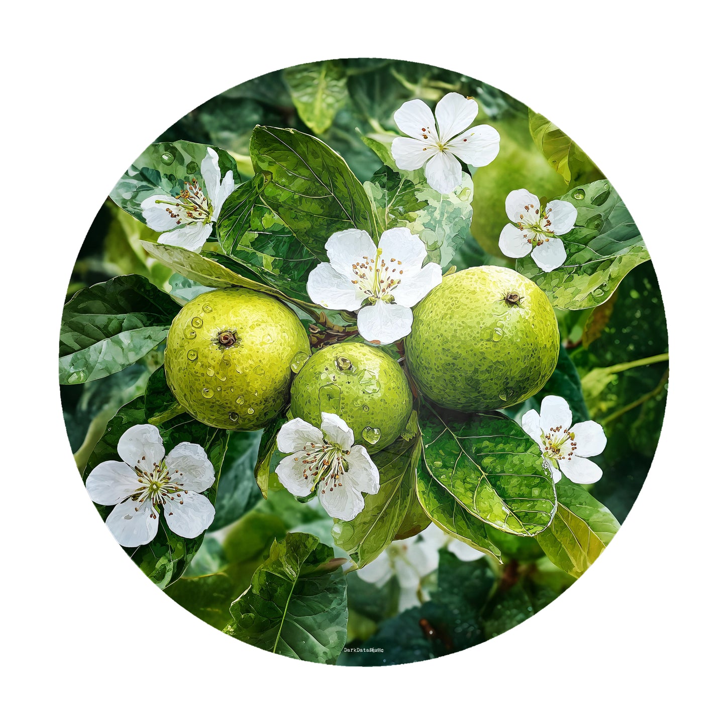 Emerald Bloom Round Tablecloth by Wikus Schalkwyk