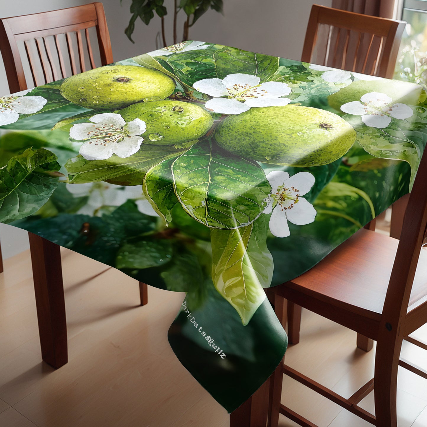 Emerald Bloom Square Tablecloth by Wikus Schalkwyk