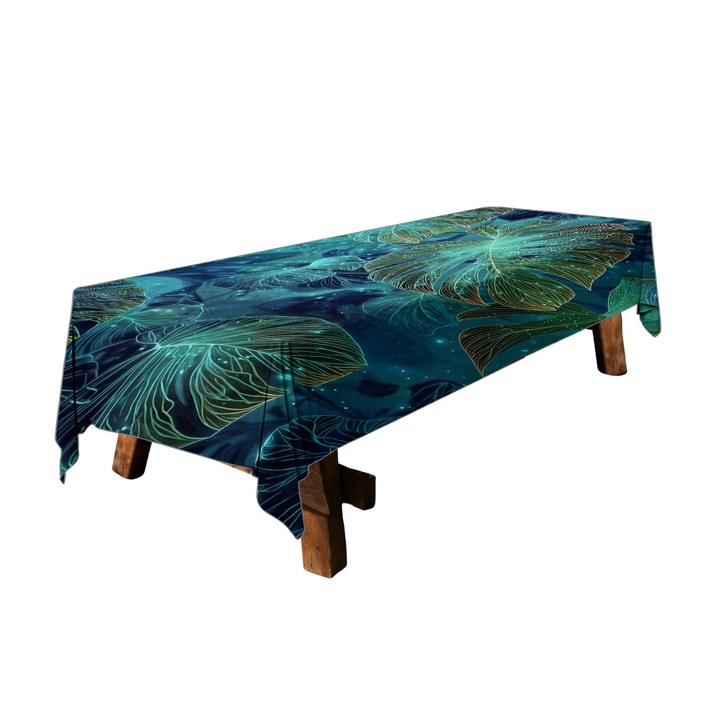 Emerald Leaves  3m Rectangle Tablecloth