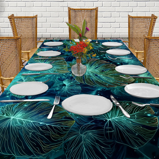 Emerald Leaves  3m Rectangle Tablecloth