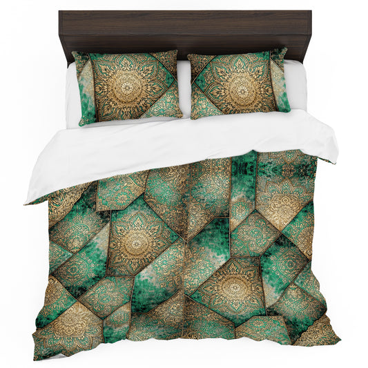 Emerald Persian Patchwork Duvet Cover Set