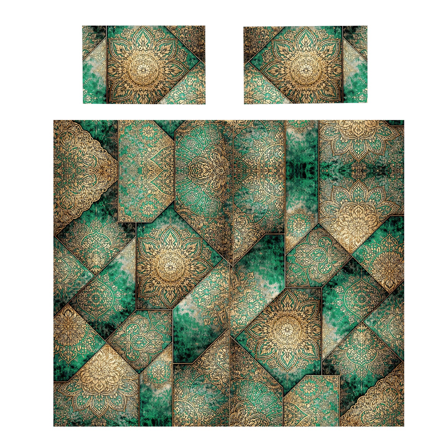 Emerald Persian Patchwork Duvet Cover Set