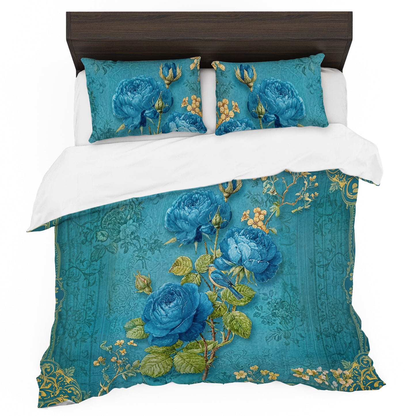 Emerald Rose Duvet Cover Set