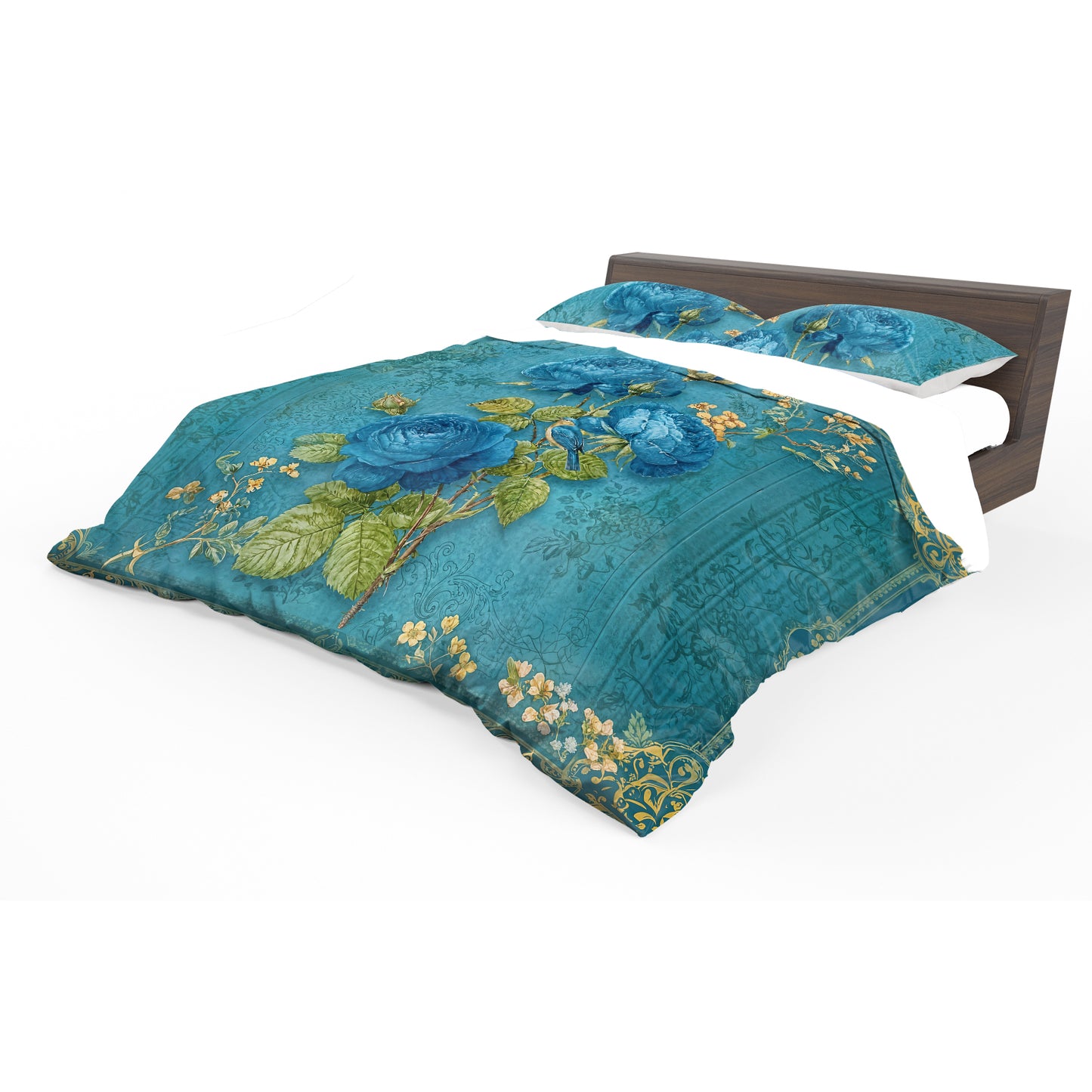 Emerald Rose Duvet Cover Set