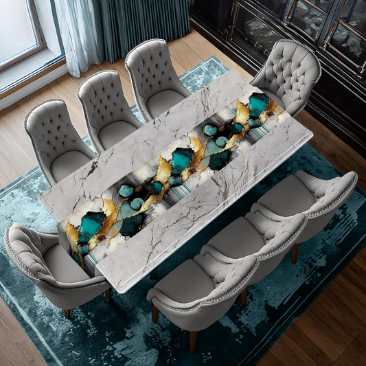Emerald and Gold Table Runner