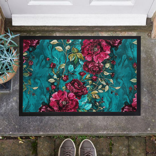 Emerald and Red Door Mat