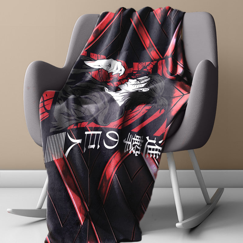 Eren Attack On Titan Red Light Weight Fleece Blanket