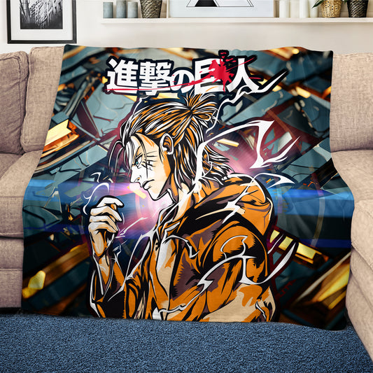 Eren Attack On Titan Light Weight Fleece Blanket