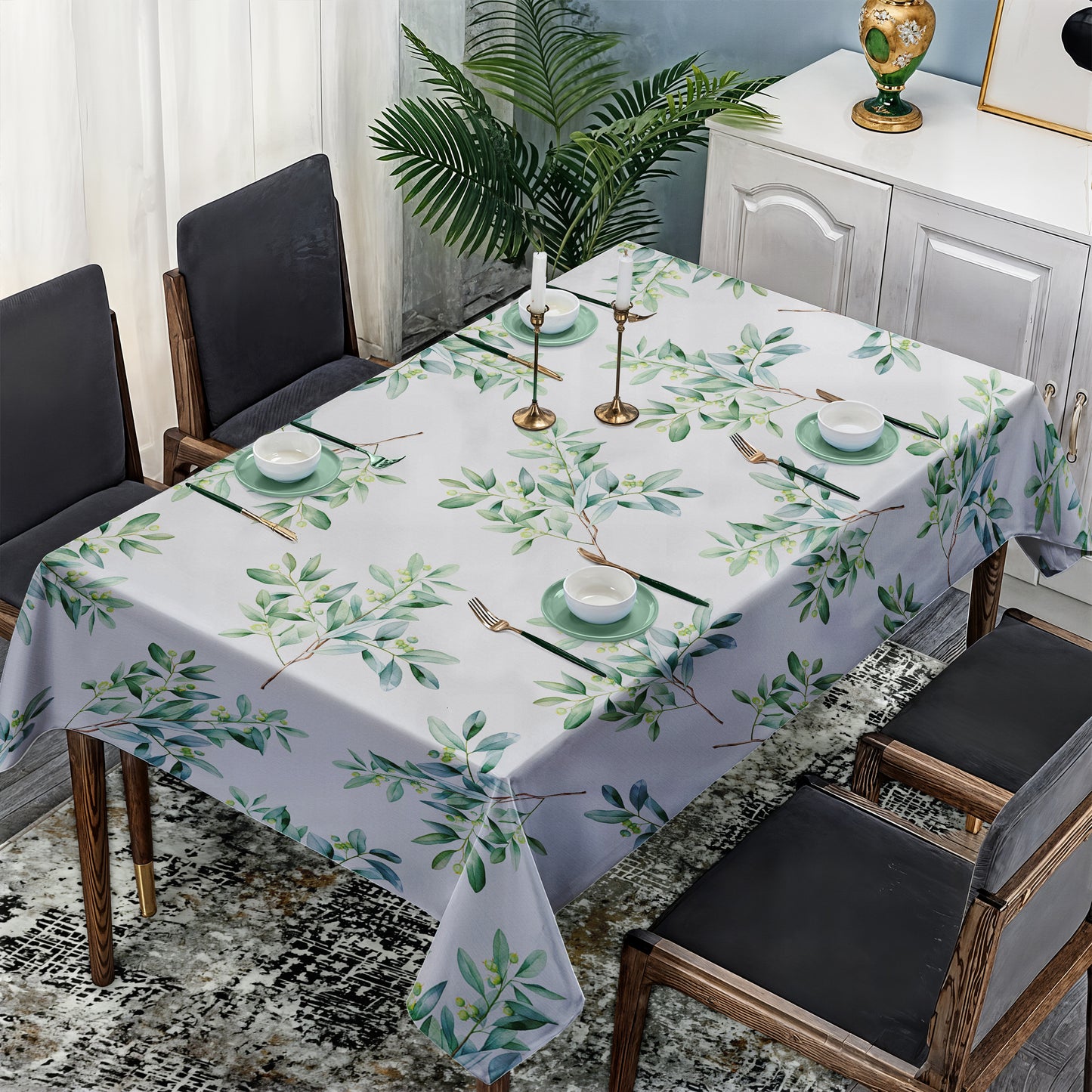 Eucalyptus on White Rectangle Tablecloth by Mark van Vuuren
