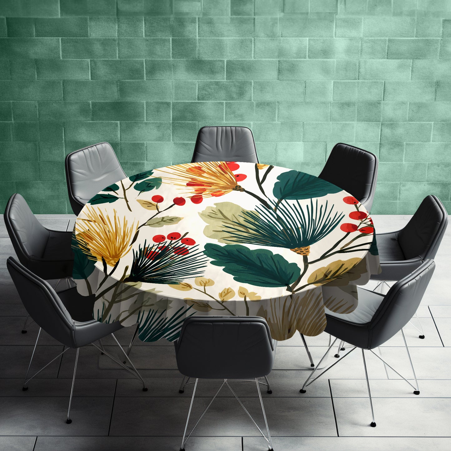 Evergreen Blush Round Tablecloth by Wikus Schalkwyk