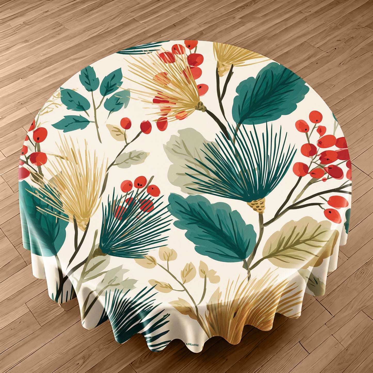 Evergreen Blush Round Tablecloth by Wikus Schalkwyk