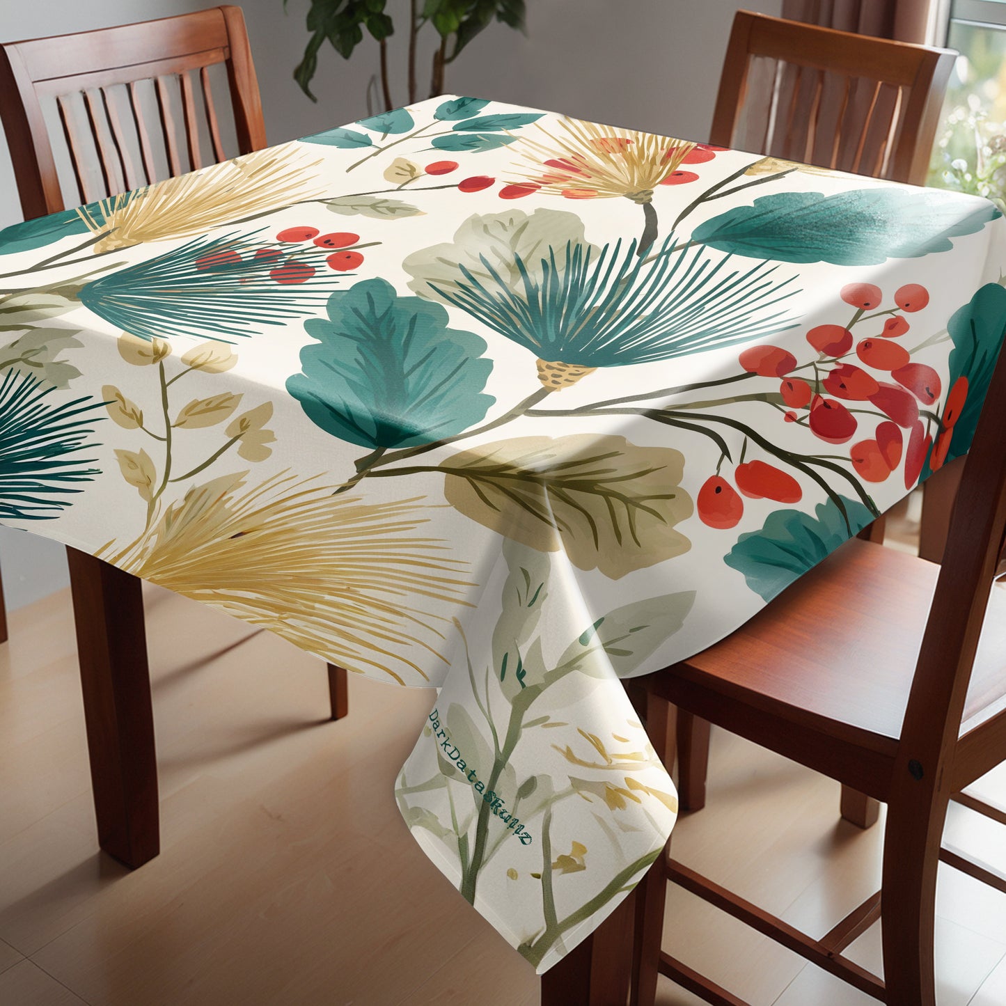 Evergreen Blush Square Tablecloth by Wikus Schalkwyk