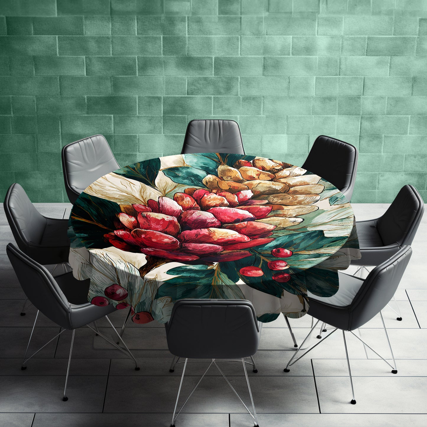 Evergreen Enchantment Round Tablecloth by Wikus Schalkwyk