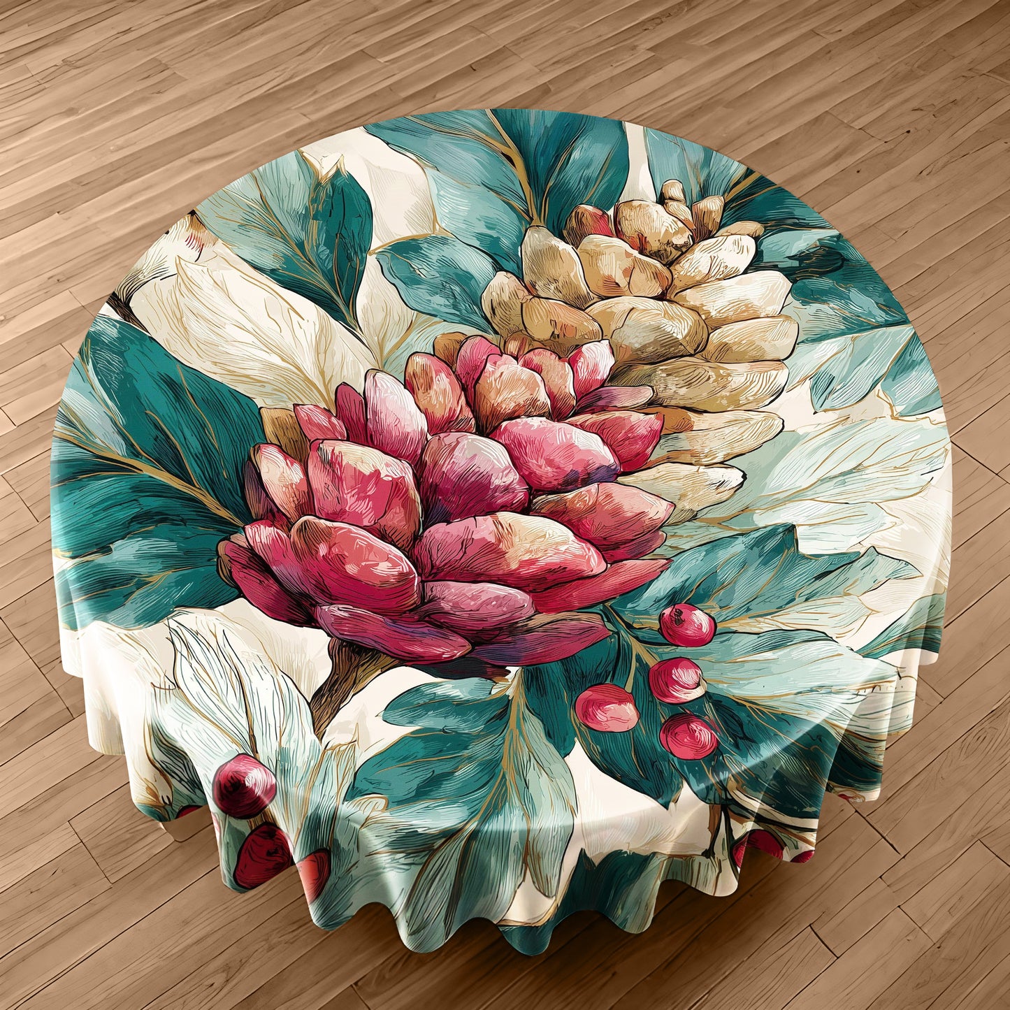Evergreen Enchantment Round Tablecloth by Wikus Schalkwyk