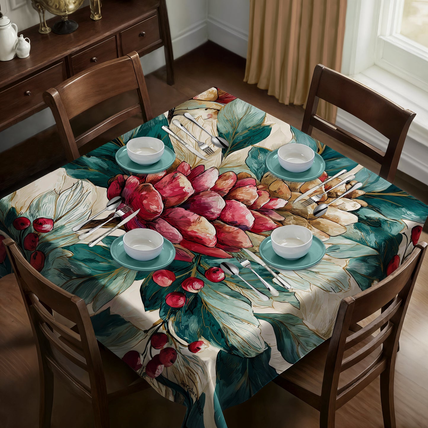 Evergreen Enchantment Square Tablecloth by Wikus Schalkwyk