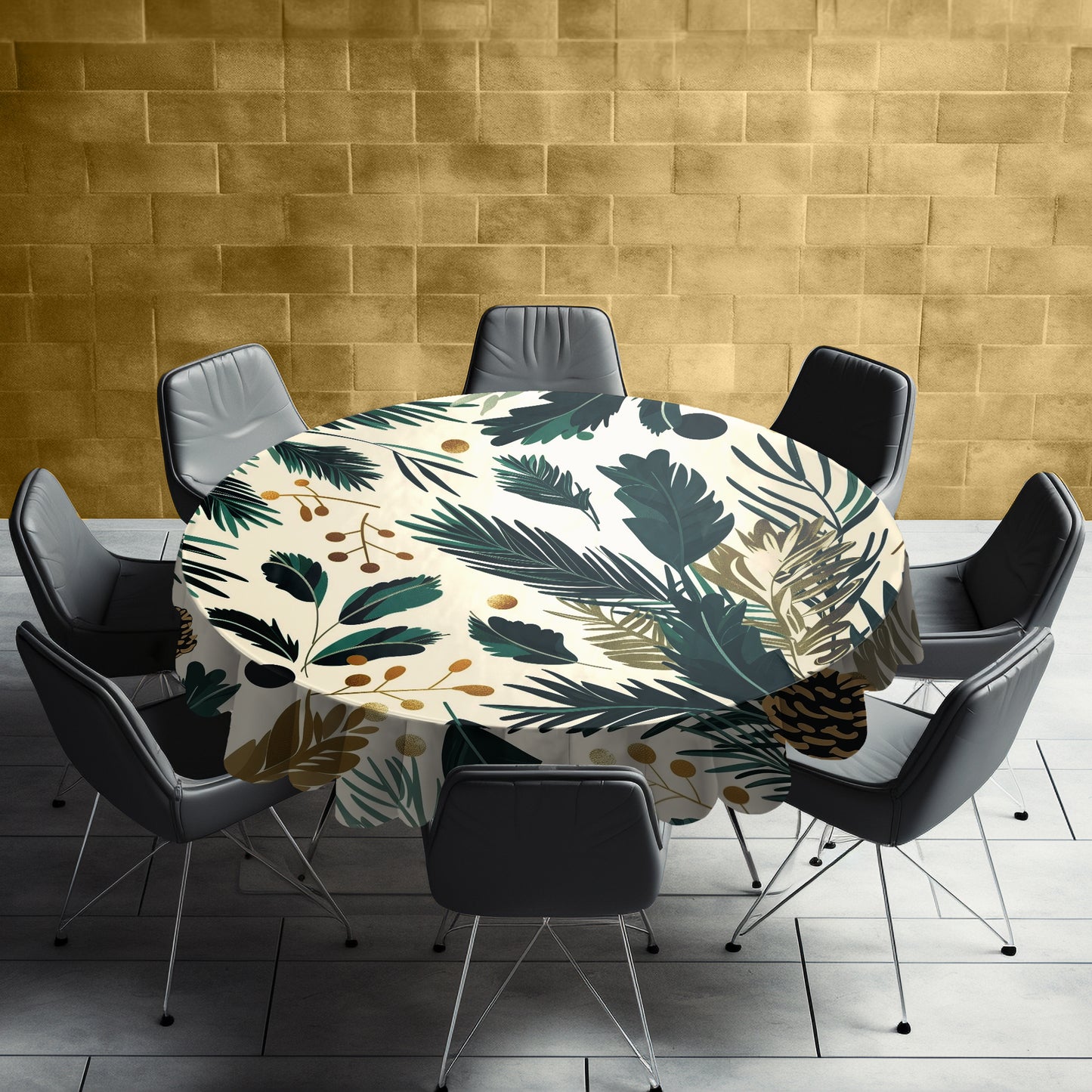 Evergreen Whispers Round Tablecloth by Wikus Schalkwyk