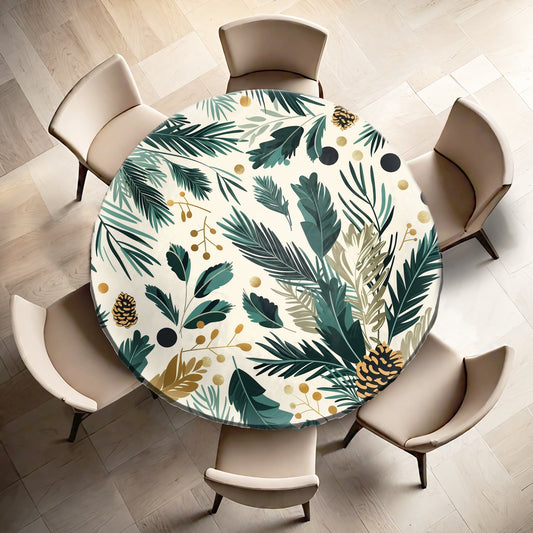 Evergreen Whispers Round Tablecloth by Wikus Schalkwyk