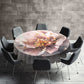 Exquisite Grey Rose Round Tablecloth