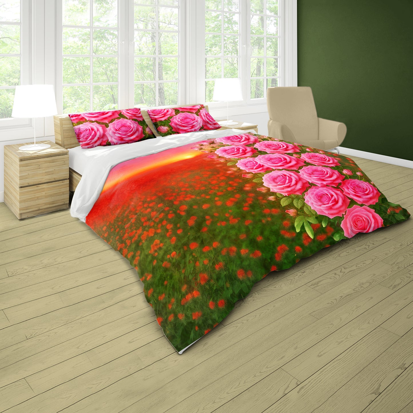 Exquisite Rose Duvet Cover Set