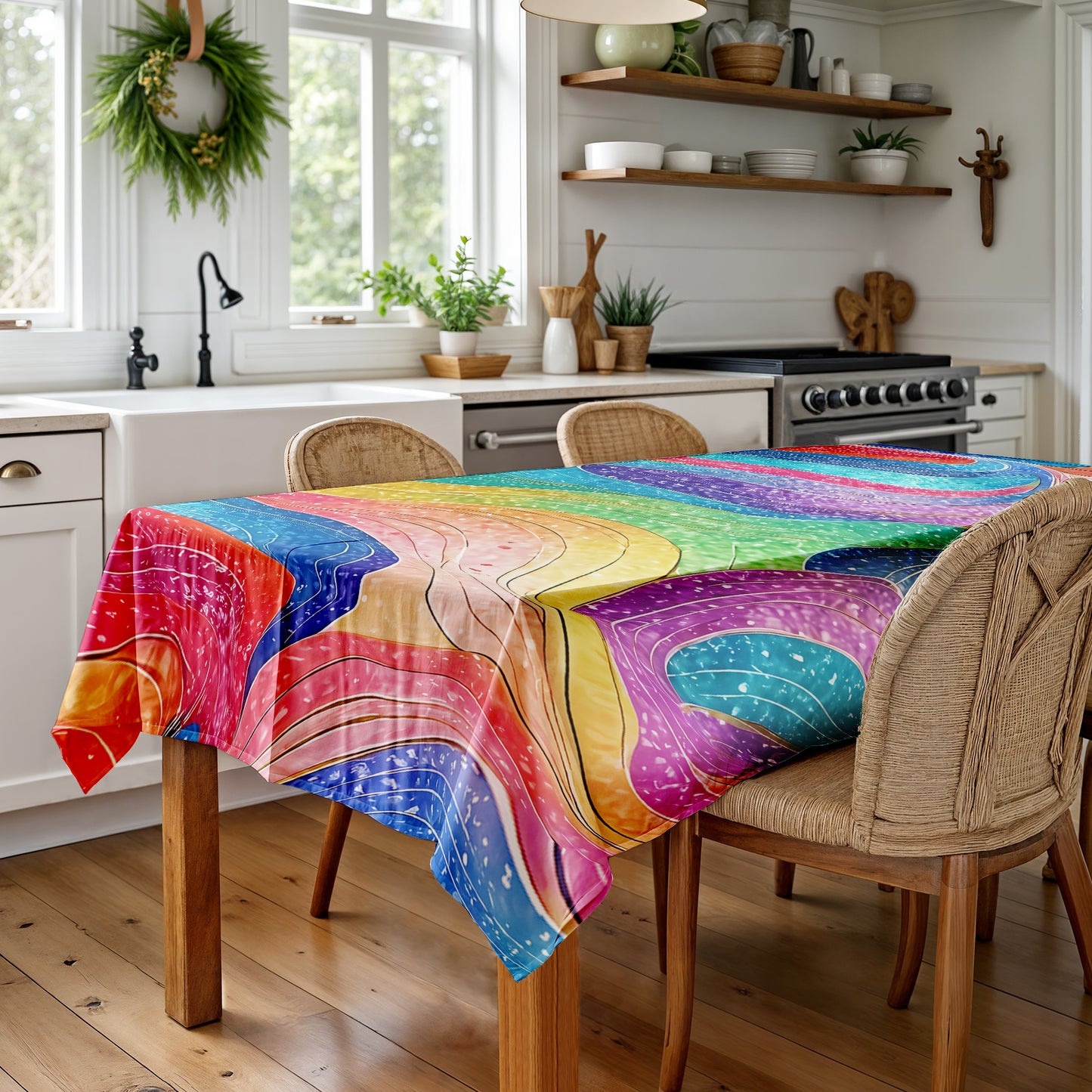 Fable Colours in Fluid Rectangle Tablecloth