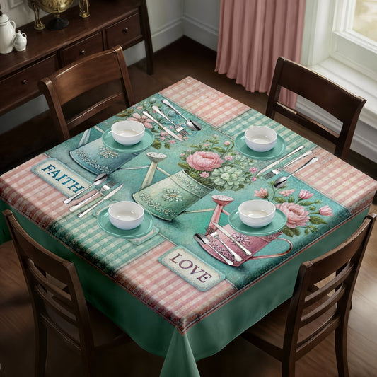 Faith, Hope Love Square Tablecloth