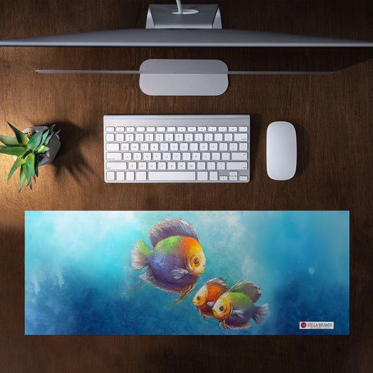 Family Of Fish Desk Pad by Stella Bruwer