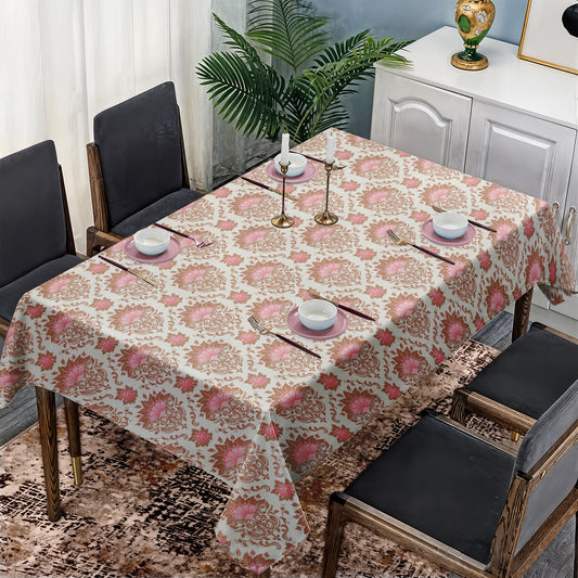 Fan Pattern on Cream Colour Rectangle Tablecloth