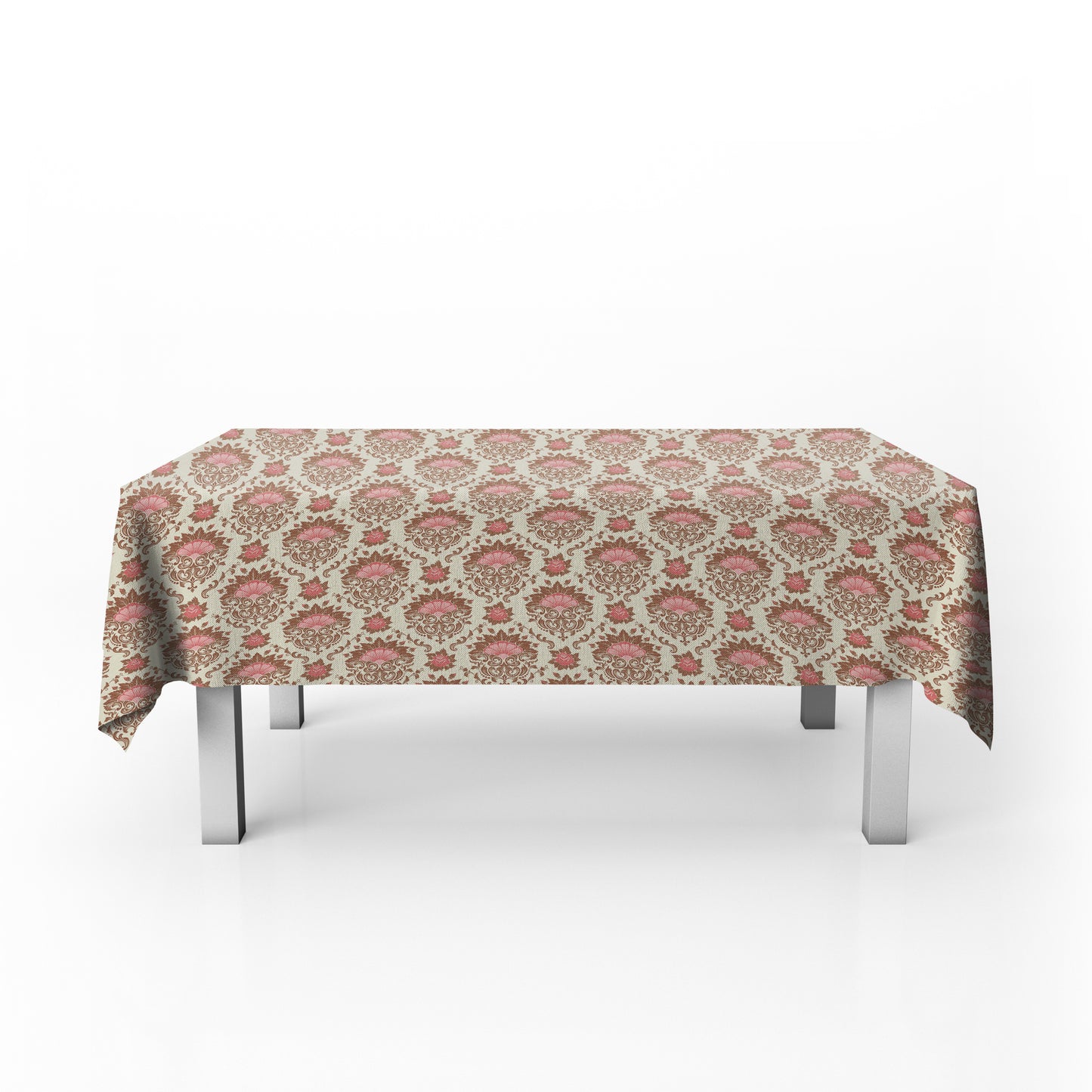 Fan Pattern on Cream Colour Rectangle Tablecloth
