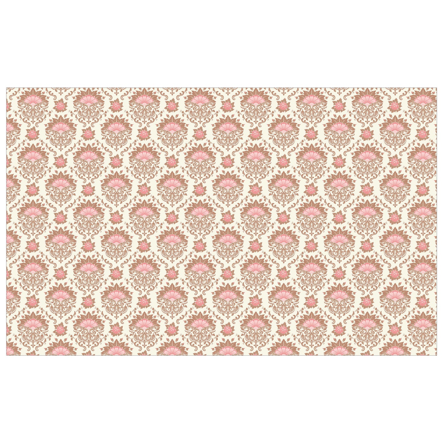 Fan Pattern on Cream Colour Rectangle Tablecloth